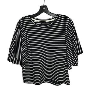 Club Monaco Nautical Summer Striped Full Kimono Sleeve Knit Top Size Small